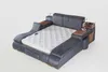 Leder Betten  Design Bett Doppel Ehe Modernes Hotel Gestell Produktbild-Vorschau 1