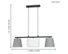 A diagram of a pendant light fixture with dimensions indicated. Anteprima dell’immagine prodotto