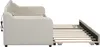 Side view of a beige daybed with its pull-out trundle bed extended. Podgląd zdjęcia produktu