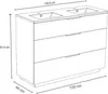 Waschbeckenunterschrank mit 3 Schubladen MARBELLA 120 cm + Produktbild-Vorschau 4