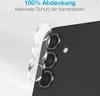 Close-up of a smartphone camera lens protector being applied to a black smartphone. Produktbild-Vorschau