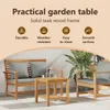 Table basse marron 45 X 45 X 45 Cm Teck massif Lumarko ! Voir les images du produit 2