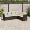 vidaXL 6-tlg. Garten-Sofagarnitur mit Kissen Braun Poly Produktbild-Vorschau 2