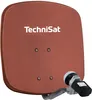 A satellite dish with a LNB and Satfinder attached, presented against a white background. Produktbild-Vorschau