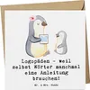 Mr. & Mrs. Panda Grußkarte Logopädin Helden - Weiß - Produktbild-Vorschau 1