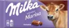 A Milka Noisette chocolate bar wrapper with a cow illustration. Produktbild-Vorschau