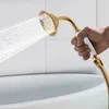 Duschkopf Handbrause 1/2 Zoll Gold mit Schlauch und Produktbild-Vorschau 3