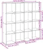 vidaXL Bücherregal Betongrau 137,5x29x137,5 cm Produktbild-Vorschau 7
