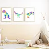 Dinosaurier Trex 3er Set Bilder Dino Kinderzimmer Deko DIN Produktbild-Vorschau 1