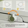 Close-up of a toilet seat bidet control knob and indicator icons. Anteprima dell’immagine prodotto