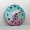 Wanduhr - Rund - Glasuhr - Modern Grafik Blume - 30x30cm - Produktbild-Vorschau 4