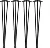 Four black hairpin legs are arranged in a row against a white background. Podgląd zdjęcia produktu