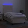 Boxspringbett mit Matratze & LED Creme 100x200 cm Stoff Produktbild-Vorschau 4