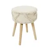Runder Hocker im Boho-Design – ø 30 x 41 cm – Holzbeine und Produktbild-Vorschau 1