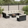 vidaXL 13-tlg. Garten-Sofagarnitur mit Kissen Schwarz Poly Produktbild-Vorschau 2