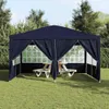 vidaXL Party-Zelt Blau 400 x 400 x 266 cm Polyethylen Produktbild-Vorschau 3