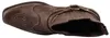 Auf dem Bild ist ein brauner Stiefel zu sehen der aus echtem Leder gefertigt ist. Der Stiefel wird von der rechten Seite gezeigt wobei die Schnürung und die Struktur des Materials gut erkennbar sind. Produktbild-Vorschau