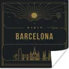 MuchoWow® Poster Stadtbild Barcelona - weiß 75x75 cm - Wand Produktbild-Vorschau 1