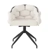 A beige upholstered swivel chair with black metal legs, shown against a white background. Produktbild-Vorschau