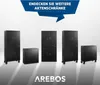 A collection of black filing cabinets displayed on a gradient background. Produktbild-Vorschau