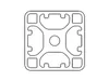 Länge 1270mm - Design-Aluminiumprofil 40x40L 4 Nuten Produktbild-Vorschau 2