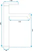 A technical drawing of a faucet with dimensions indicated. Anteprima dell’immagine prodotto