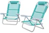 Outsunny 2er Set Campingstühle Faltstuhl mit 6-fach Produktbild-Vorschau 1