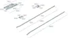 A set of garage door lock components with dimensions indicated. Produktbild-Vorschau