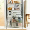 A multi-shelf storage unit filled with various storage containers, bowls, and other household items. Náhľad obrázku produktu