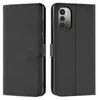 A black flip case for a smartphone is shown from two angles. Produktbild-Vorschau