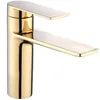 A close-up studio shot of a modern gold and silver faucet. Produktbild-Vorschau