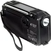 A black emergency radio with a solar panel and flashlight. Produktbild-Vorschau