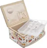 An open sewing box with a tray inside. Produktbild-Vorschau