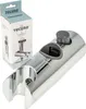 A chrome-plated shower head holder and its packaging are displayed against a white background. Produktbild-Vorschau
