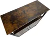 A top-down view of a dark brown and black industrial-style cabinet with a wood-look top. Produktbild-Vorschau