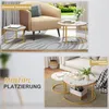 Couchtisch 2er Set mit Metallgestell Ø(80+60)cm Rund Produktbild-Vorschau 5