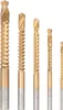 A set of five drill bits of varying sizes, arranged in a row against a white background. Produktbild-Vorschau