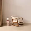 sweeek - Schaukelstuhl aus Holz und Bouclé-Stoff Produktbild-Vorschau 3