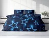 Winter Bettwäsche 200x200 cm Sterne dunkel blau leuchtoptik Produktbild-Vorschau 2