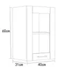 A line drawing of a kitchen cabinet with dimensions indicated. Produktbild-Vorschau