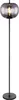 A floor lamp with a black metal stand and a smoked glass shade. Produktbild-Vorschau