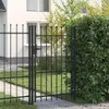 Brama Jednoskrzydłowa Z Grotami, Stal, 1X1,5 M, Czarna Podgląd zdjęcia produktu 1
