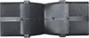 A black plastic duct connector with ribbed ends and a central expanding section is laid out against a white background. Podgląd zdjęcia produktu
