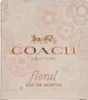 A close-up of the Coach Floral Eau de Parfum packaging, featuring floral patterns and the brand logo. Voir les images du produit