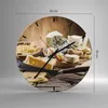 Wanduhr - Rund - Glasuhr - Käse Schreibtisch Essen Essen - Produktbild-Vorschau 3