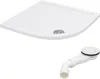 A white shower tray and a white drain assembly are shown against a white background. Anteprima dell’immagine prodotto