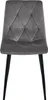 A gray velvet upholstered chair with a diamond tufted back and seat, supported by four black metal legs. Anteprima dell’immagine prodotto