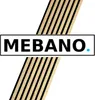 A logo with the text MEBANO. and a blue dot, superimposed on a background of wooden slats. Produktbild-Vorschau