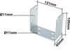 A U-shaped metal bracket with dimensions indicated by text and lines. Produktbild-Vorschau