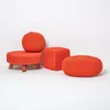 Four knitted poufs of different shapes and sizes are arranged on a white background. Náhled obrázku produktu